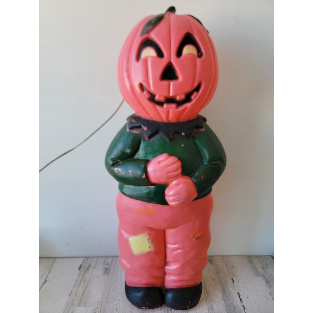 Blow mold pumpkin don Heather Stone Halloween home decor goblin